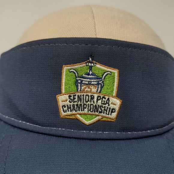 PGA Men's 75th Senior Championship Blue White Strapback Visor Hat Embroidered - Picture 4 of 15